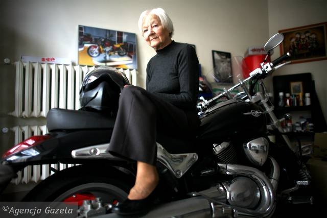 Girl On Motorbike Babcia Na Motorze