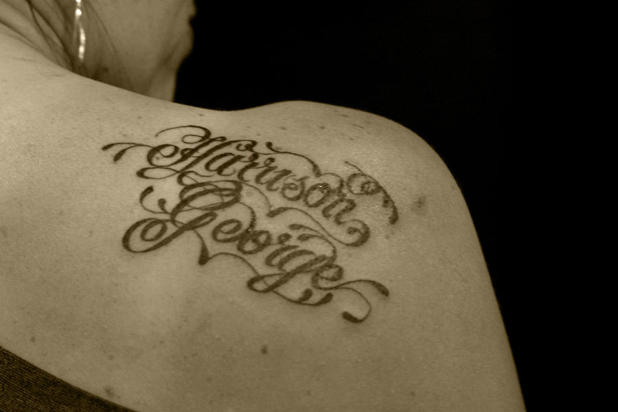 tattoo writing fonts. the tattoo lettering style