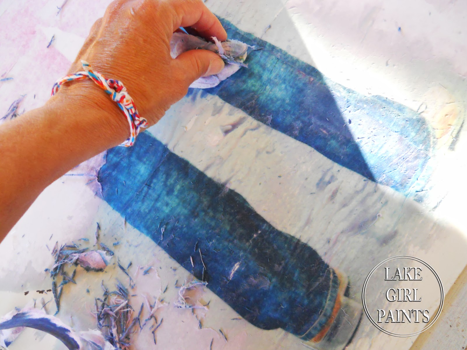 Lake Girl Paints Large Photo Transfer Art for 15 with Pallet Frame