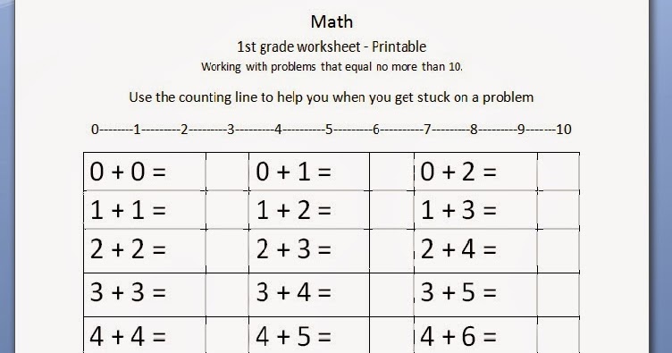 Homeschooling For Less: 1st Grade Math Worksheet - FREE Printable