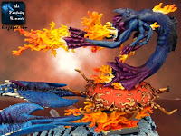 Demony Chaosu Płonący Rydwan Tzeentcha WiP 8 malowanie płomieni
