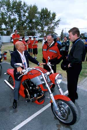 Sir Jack Brabham Riding the Phantom 1500 Sir Jack Brabham Riding the Hunwick Harrop Phantom 1500 Super Cruiser