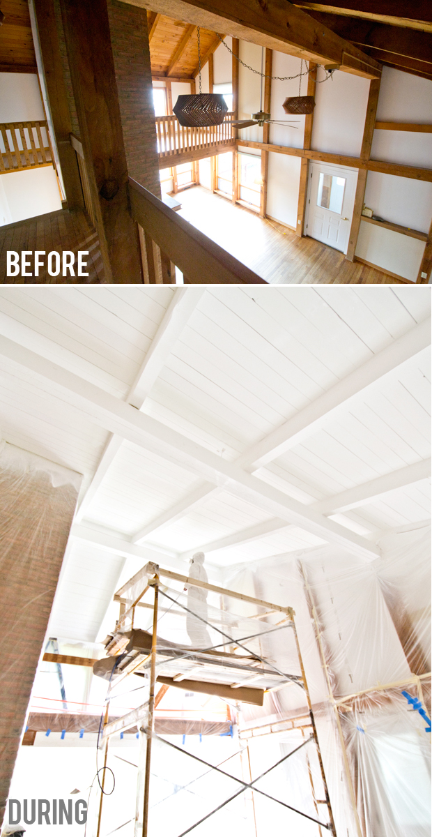 sarah m. dorsey designs How to Spray a Planked Ceiling