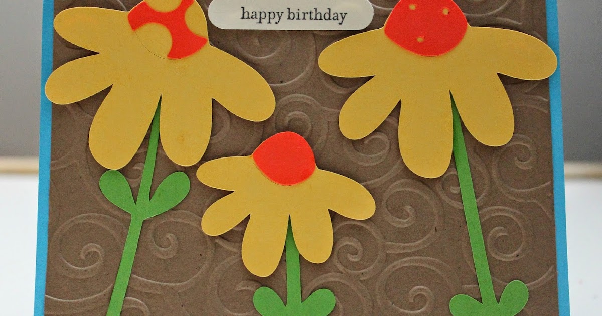Stamped by C Flower Birthday Card