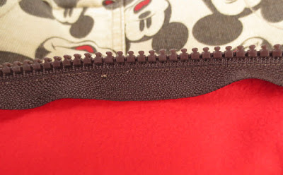 purse made out of Mickey Mouse pants