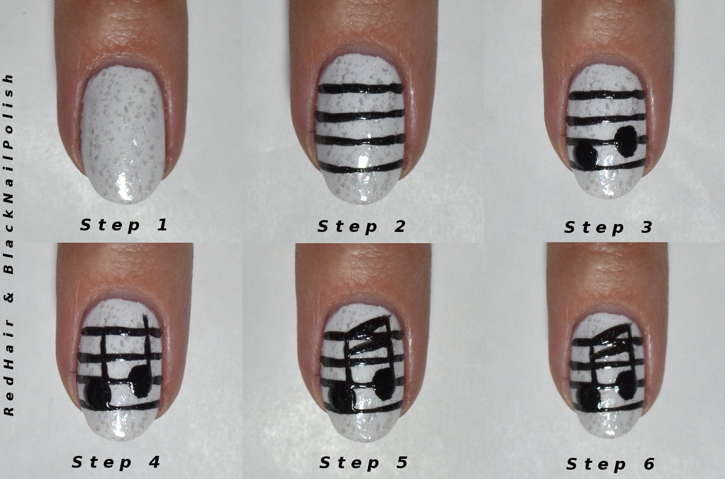 music notes nails