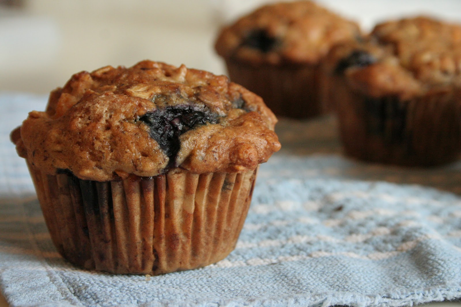 vegAnn's Kitchen Blueberry Peach Oat Muffins (vegan)
