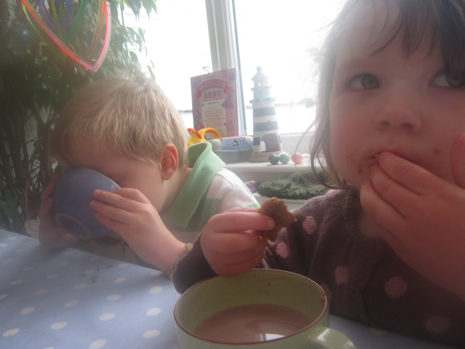 4 kids, 2 guinea pigs one happy family April Showers, snow showers!