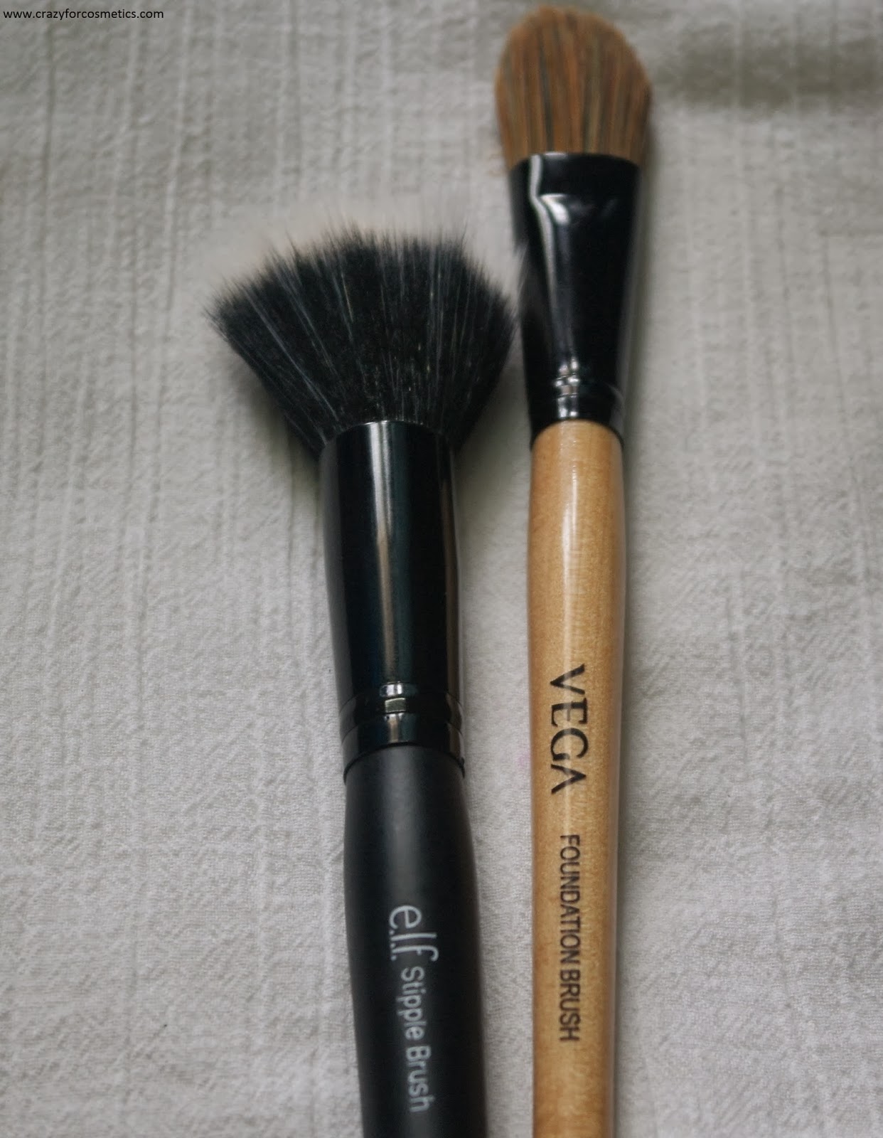 ELF Stipple Brush Review, Technique to create airbrushed foundation effect Crazy for Cosmetics
