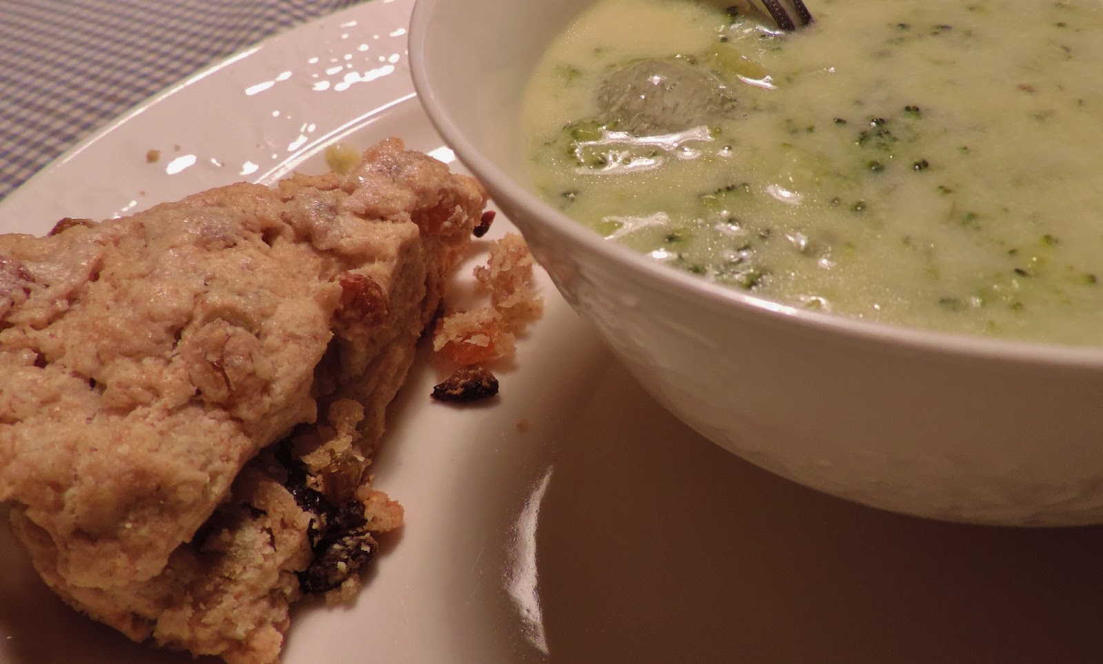 Beatrice Euphemie Whole Wheat Scones with Broccoli Cheese Soup