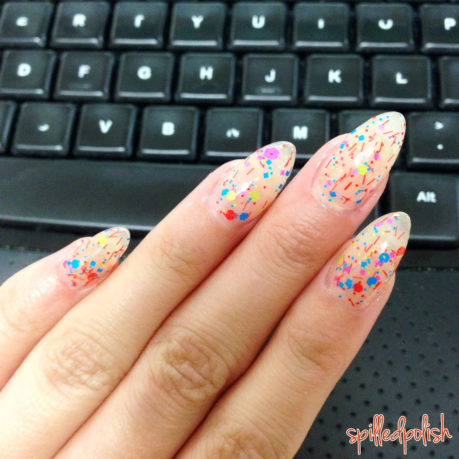 spilledpolish: Neon Glitter!