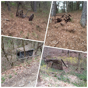 The farm tools and small building that line Quail Way