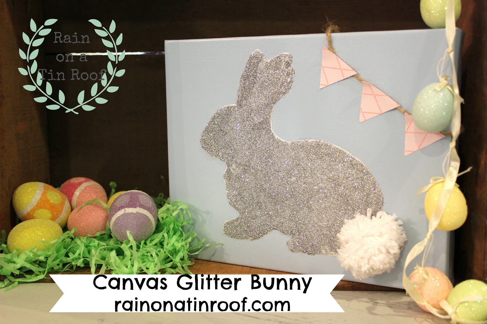Easy Glitter Bunny Easter Decoration