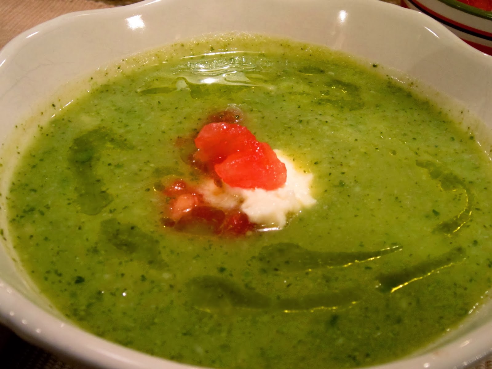The Italian Next Door Cream of Broccoli and Zucchini Soup w/ Cheesy