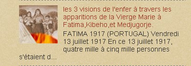 les 3 visions de l'enfer à travers les apparitions de la Vierge Marie à Fatima,Kibeho,et Medjugorje