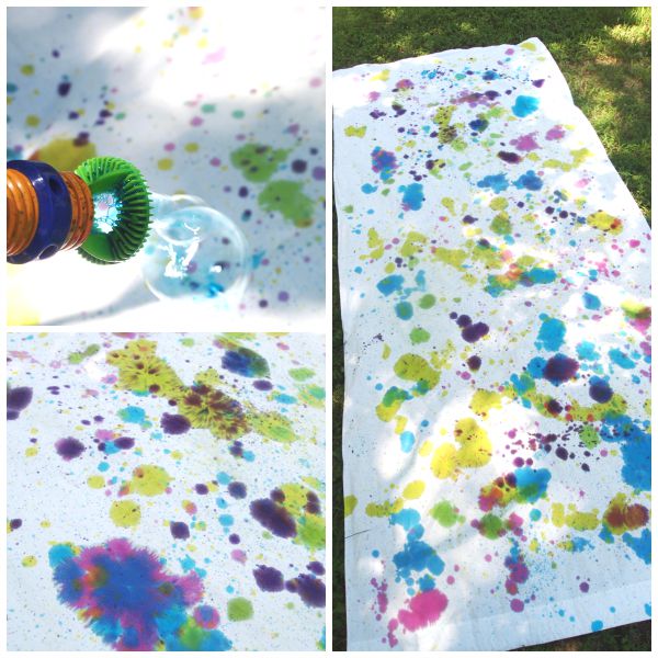 Tie Dye Technique: Bubble Blower Creating a fun MESS-FREE splatter effect