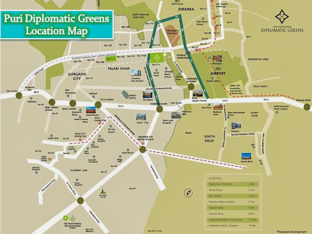 Puri-Diplomatic-Greens-Location-map