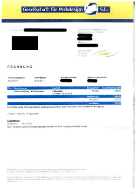 Rechnung von Gesellschaft für Webdesign S.L. - wofindo.com
