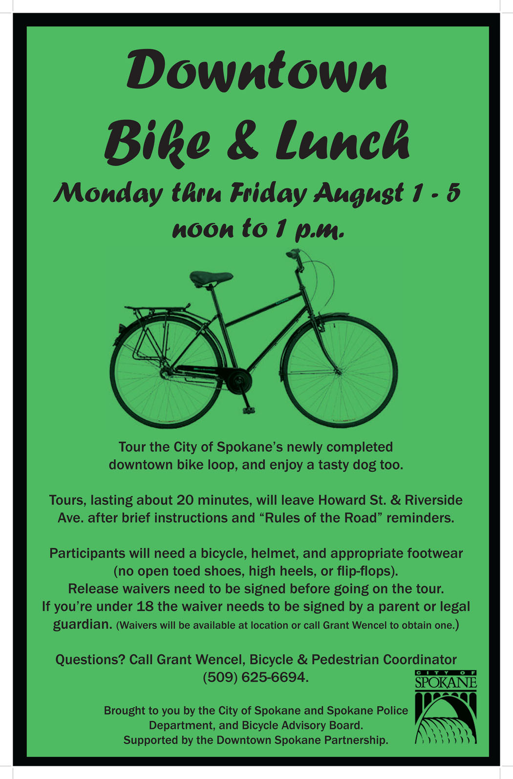 Free Downtown Spokane Bike Tours SRTC