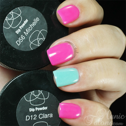 Revel Nail Acrylic Dip Powder in D56 Michelle and D12 Clara