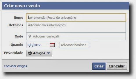 Adicione as informações, selecione os amigos e pronto!