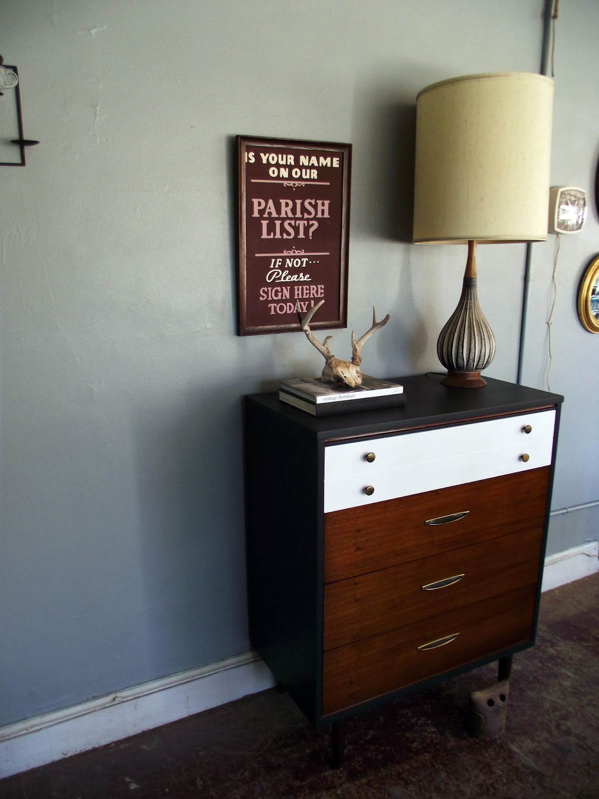 Vintage Ground Mid Century Highboy Dresser