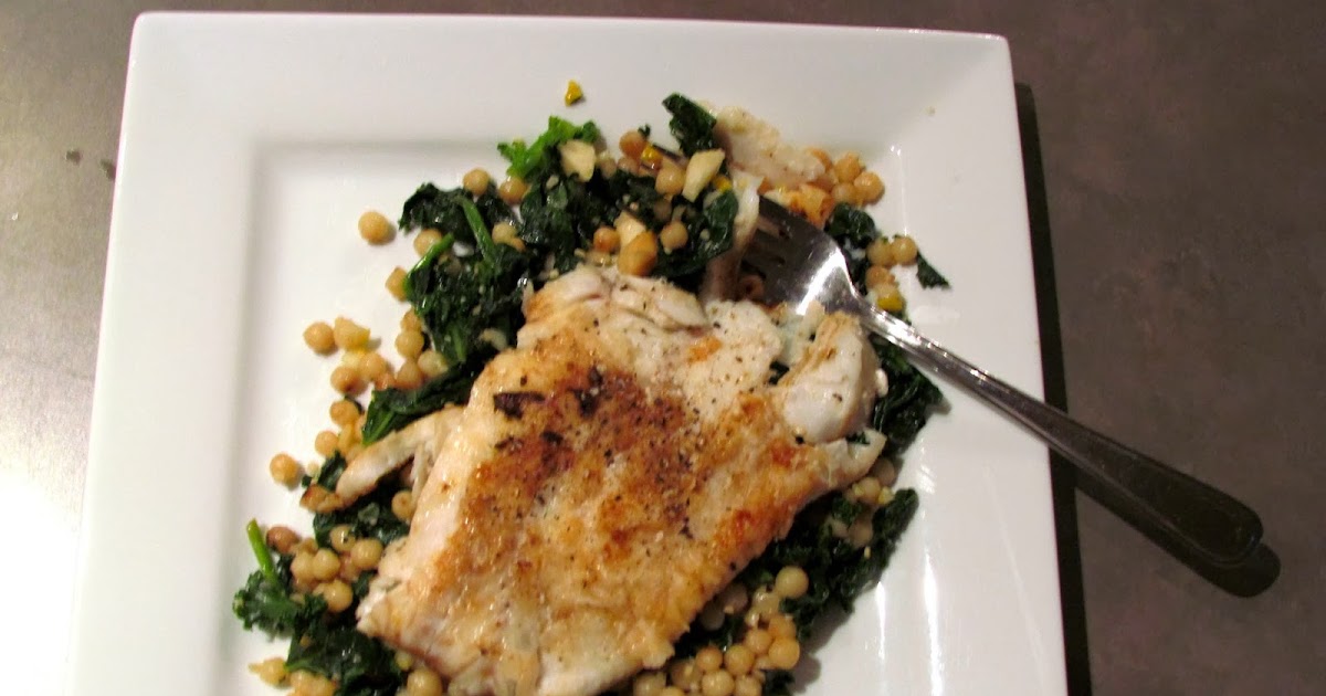 a second glance. Israeli couscous with garlicky wilted kale and spinach