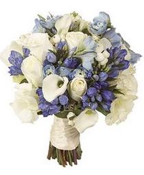 BonnieProjects: Inspiration: Blue and White Wedding Bouquets