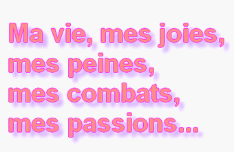 Ma vie , mes joies, mes peines, mes combats , mes passions