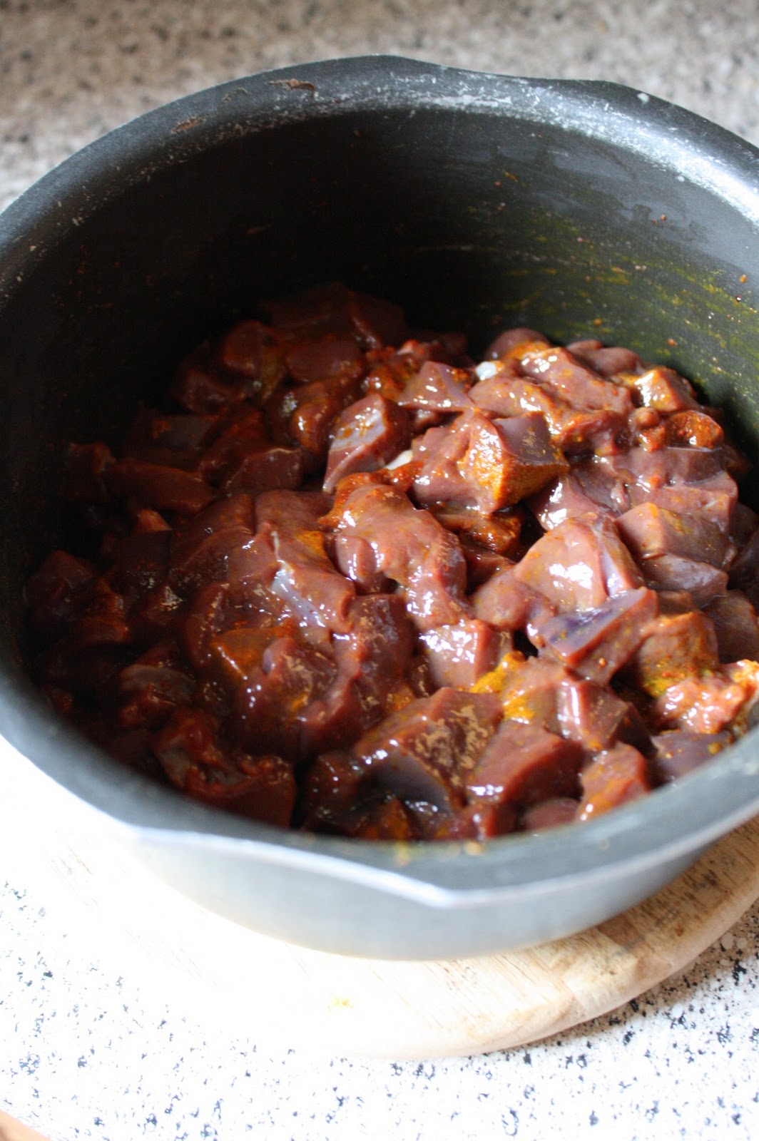 Food beef liver curry