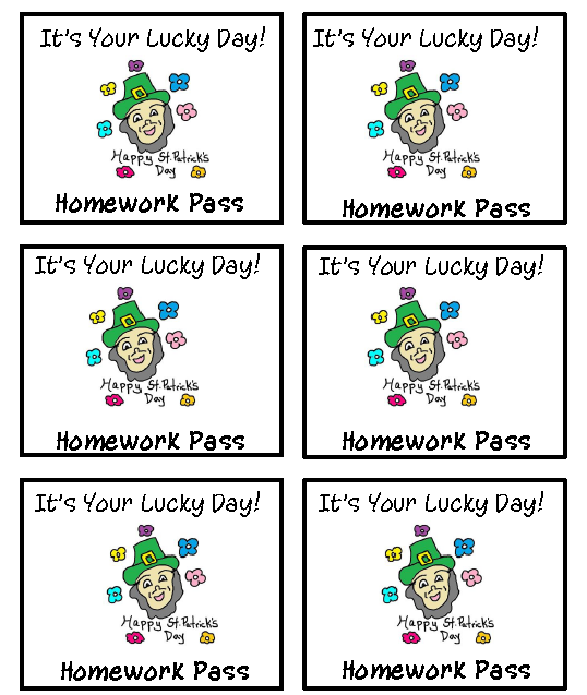 Homework pass get out of homework free pass)   
