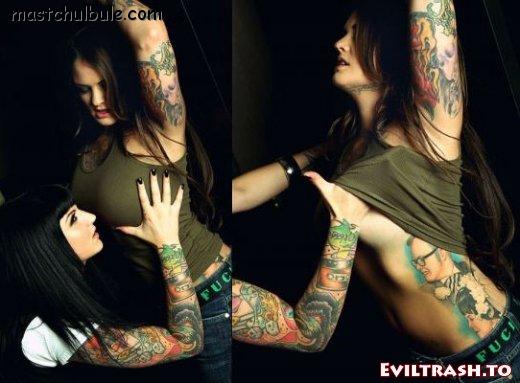 Sexy Girl Lesbian with Tattoo in Sexy Body