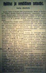 KIRJE ULKOVALLOILLE 1918 TAMMIKUUSSA