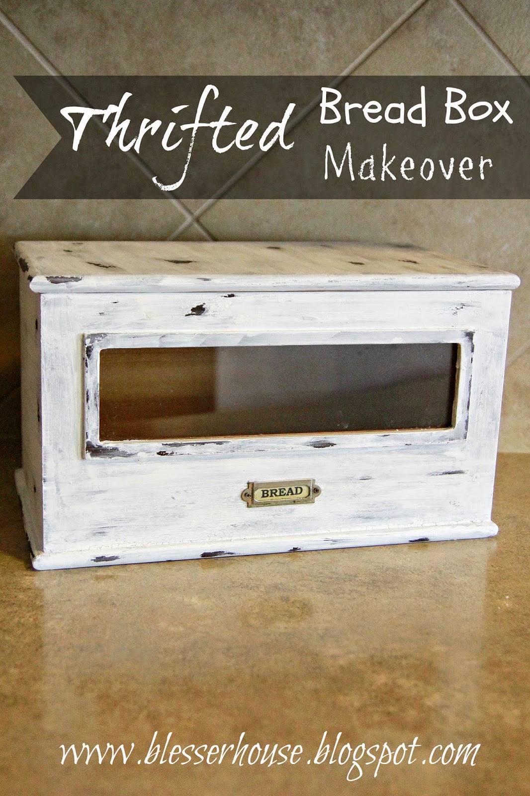 Thrifted Bread Box / Recipe Box Makeover Bless'er House