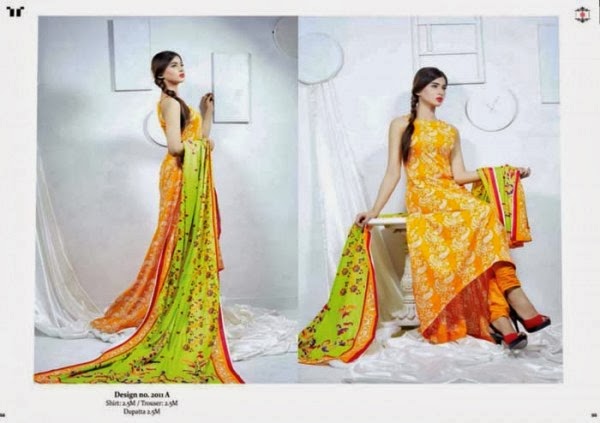 Crystal New and Beautiful Lawn Dress Collection 2014 By Ittehad Textile