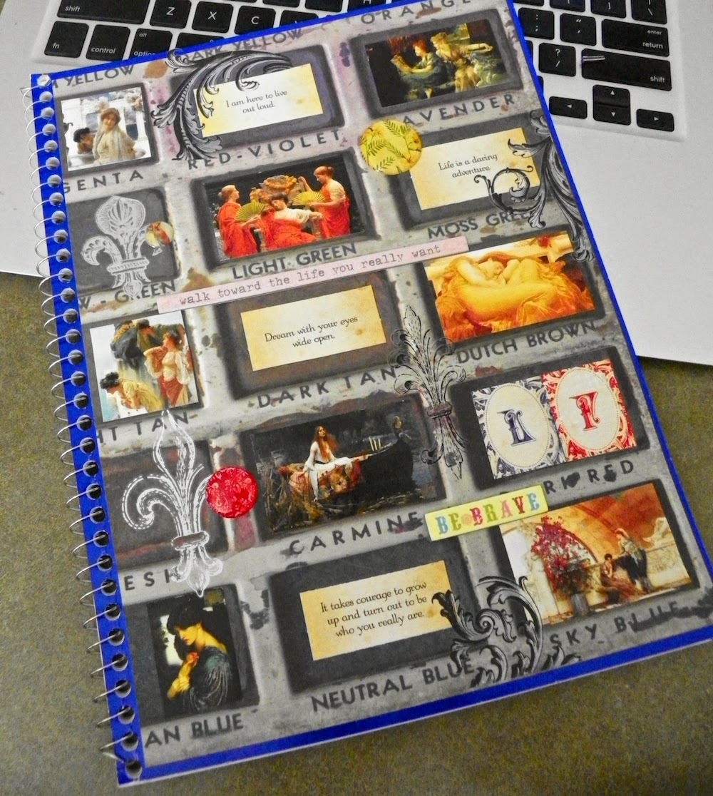 Collaged spiral notebook cover