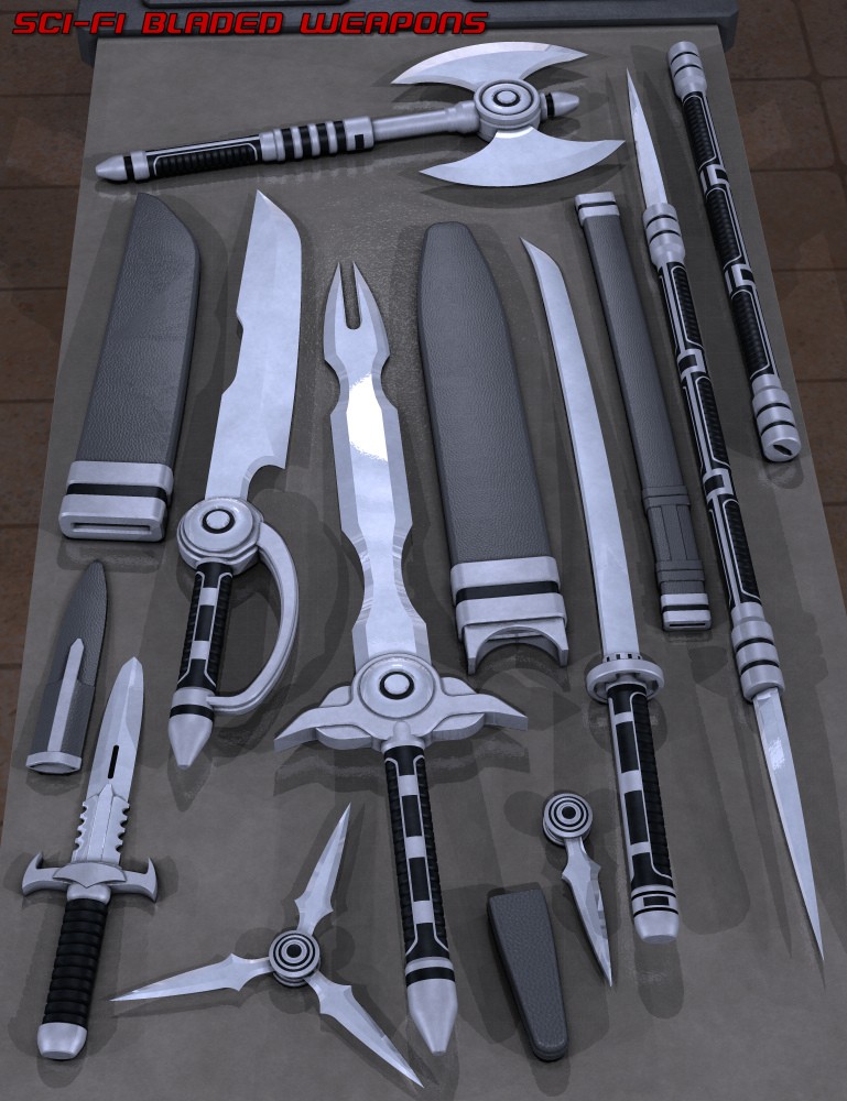 Download DAZ Studio 3 for FREE! DAZ 3D Sci Fi Bladed Weapons