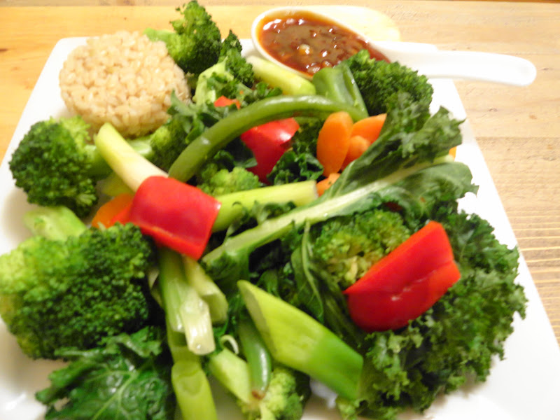 The "V" Word Steamed Vegetables with Garlic Sauce