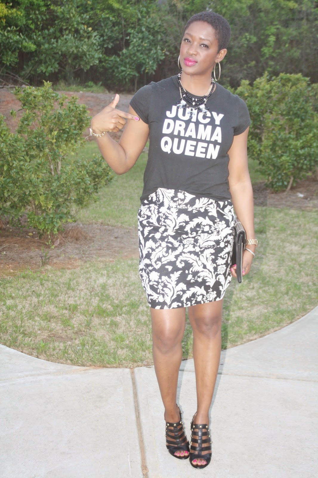 graphic t shirt and skirt