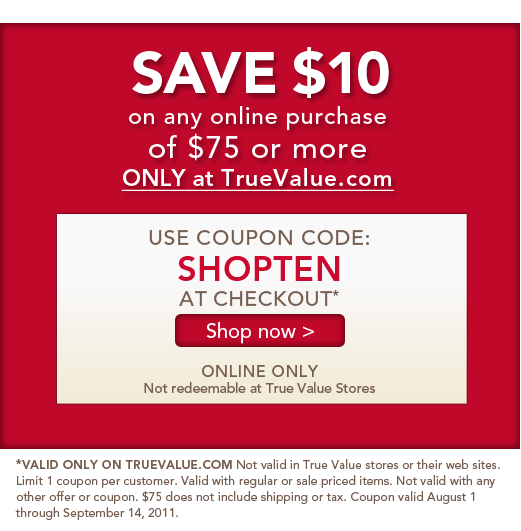 True value coupon code 2019