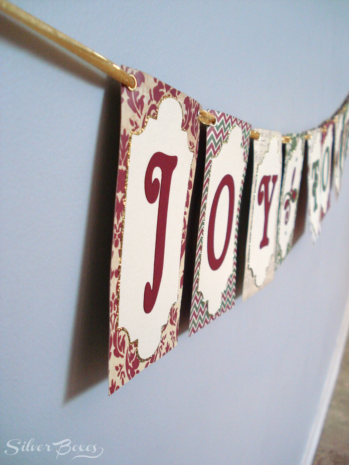 Silver Boxes Christmas Banner Tutorial