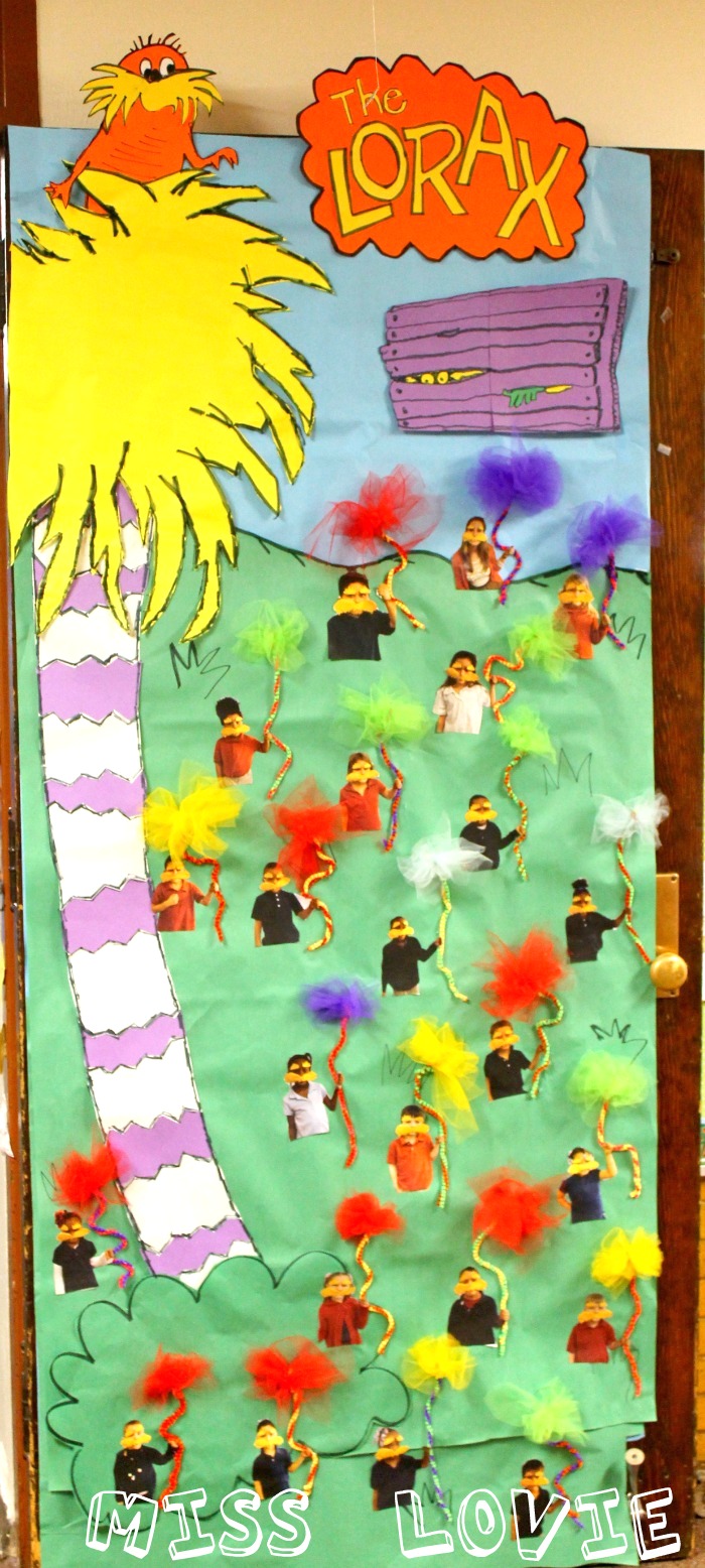 Miss Lovie Truffula Tree Kids Craft Tutorial and The Lorax Door Reveal!