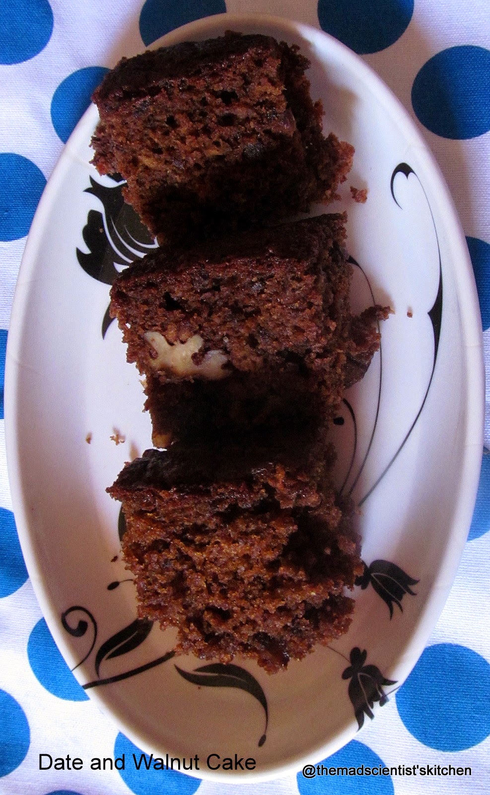 Egg-less Date and Walnut Cake