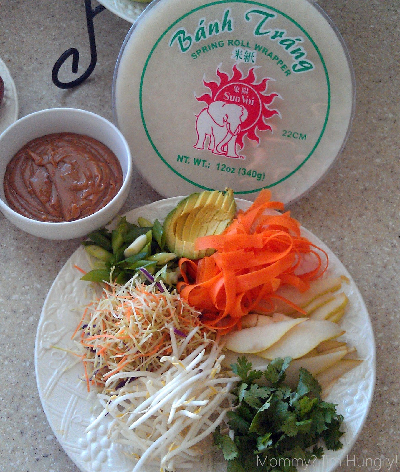 MIH Recipe Blog Veggie & Pear Spring Rolls with a Spicy Peanut Butter