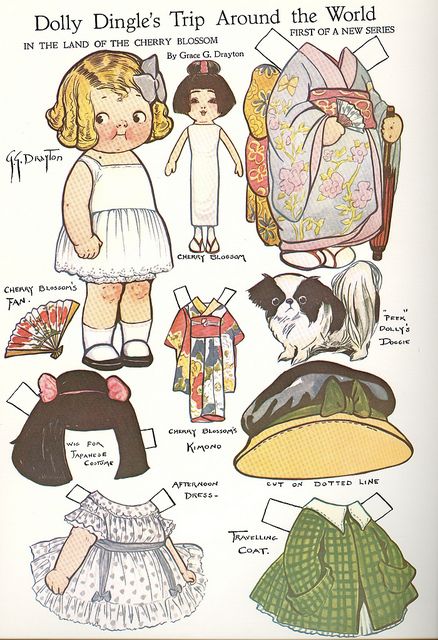 muñecas recortables antiguas listas para imprimir