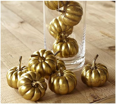 Pottery Barn Gold Pumpkins |  #fall #thanksgiving #gold #pumpkins