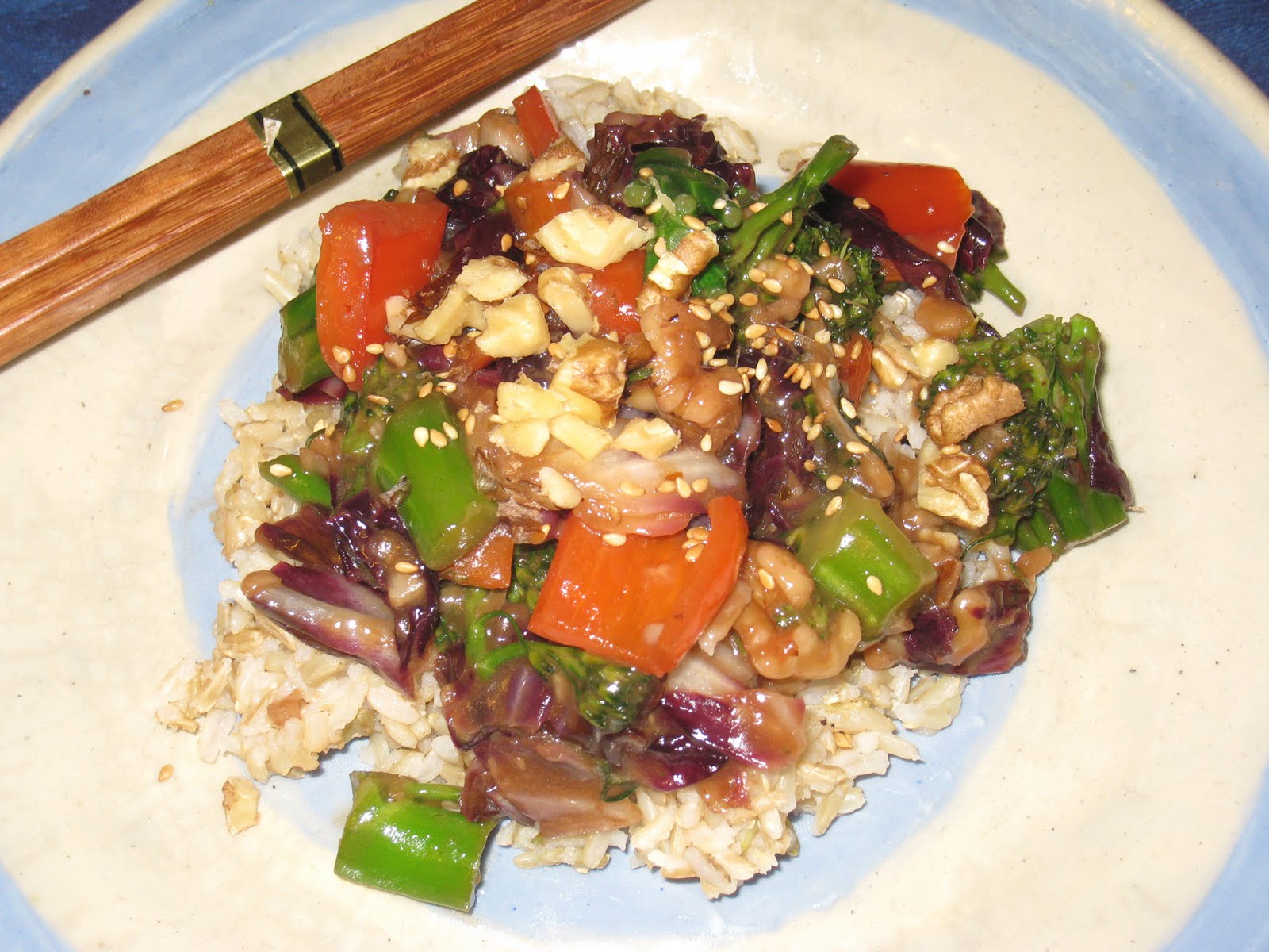 Cooking without a Net Project Vegetable StirFried Rapini, Pepper and