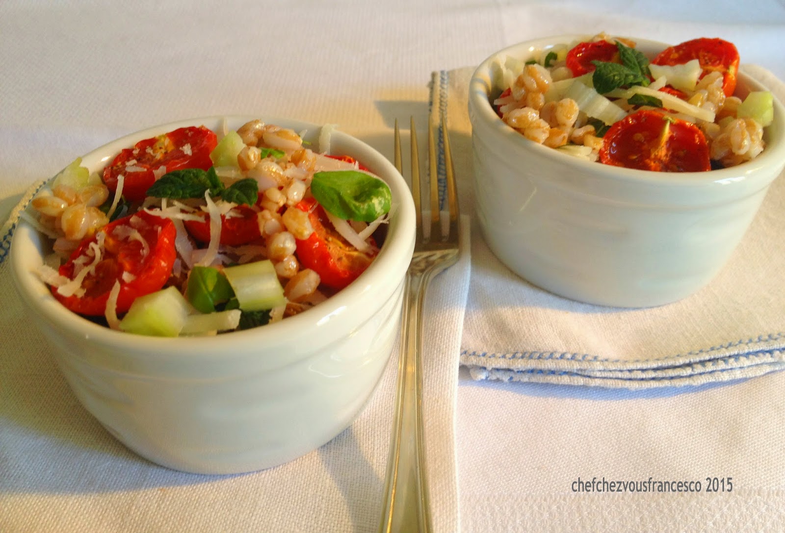 Chefchezvous Insalata di farro perlato con pomodorini confit con