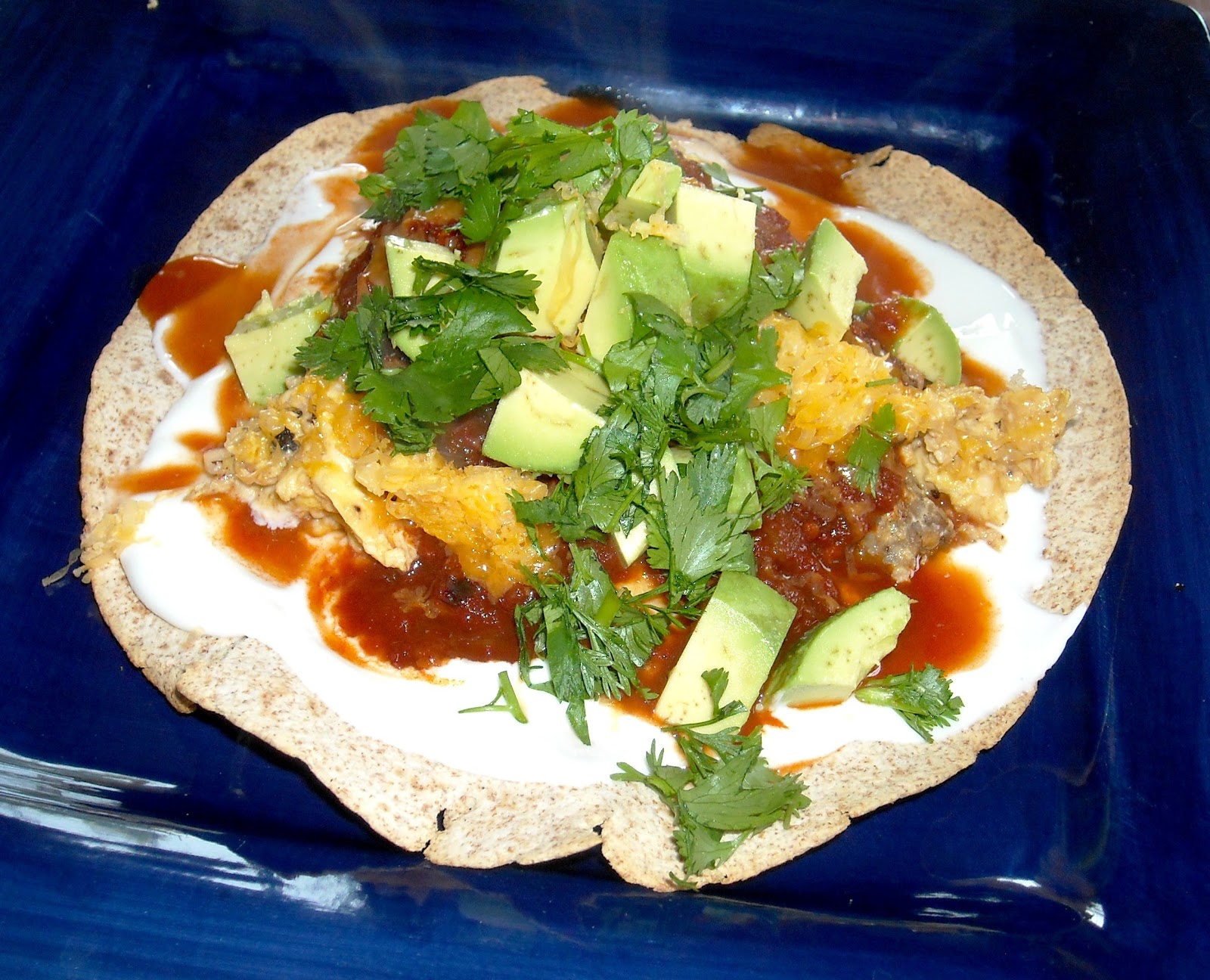 Leave a Happy Plate RanchStyle Eggs with Chorizo and TomatoRed Chile