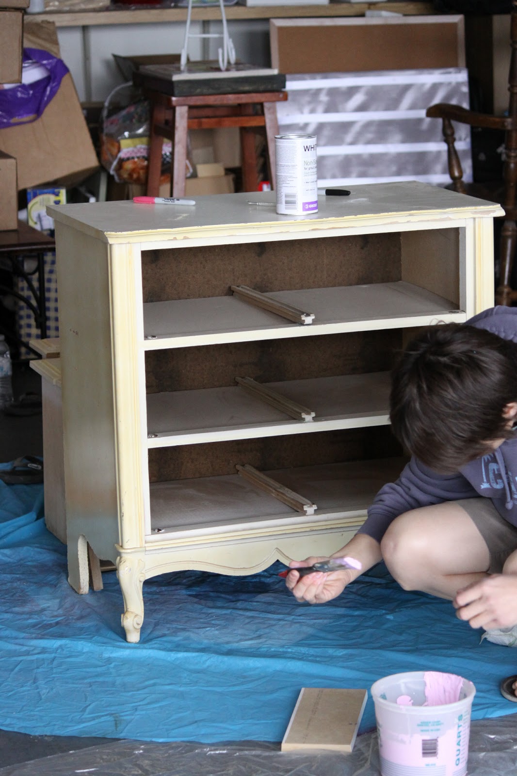 Amy's Craft Bucket Unsanded Grout Chalk Paint UpcycledDresser